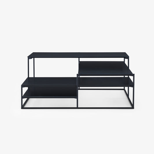 LOWLANDS - Low square steel coffee table.