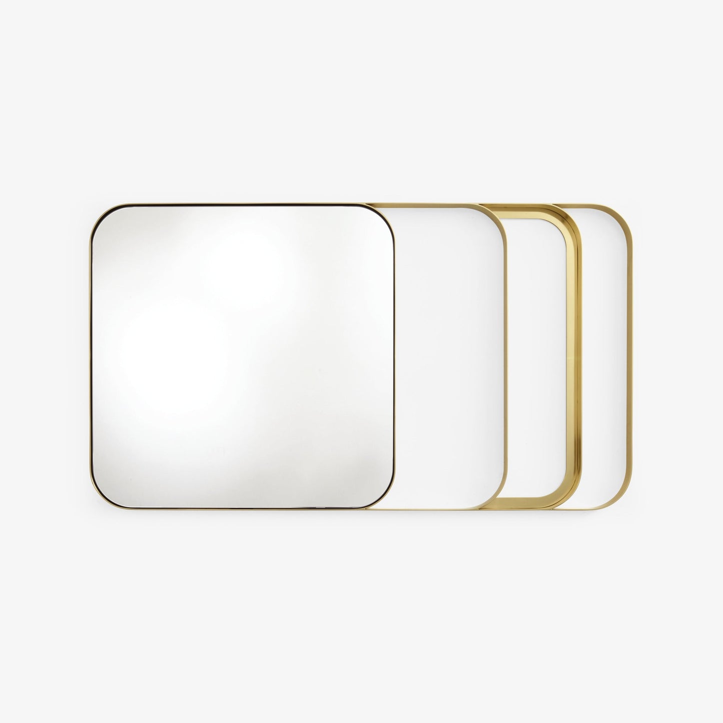 GOOD VIBES - Framed wall-mounted brass mirror.