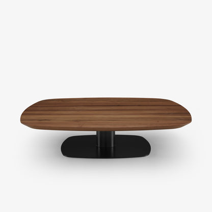 ALSTER - Low square walnut coffee table.