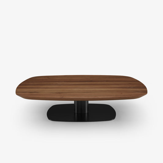 ALSTER - Low square walnut coffee table.