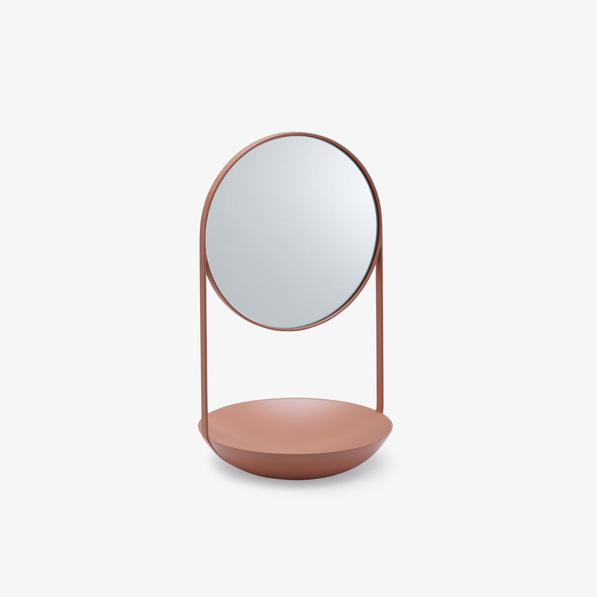 NIMBE - Table-top round metal mirror.
