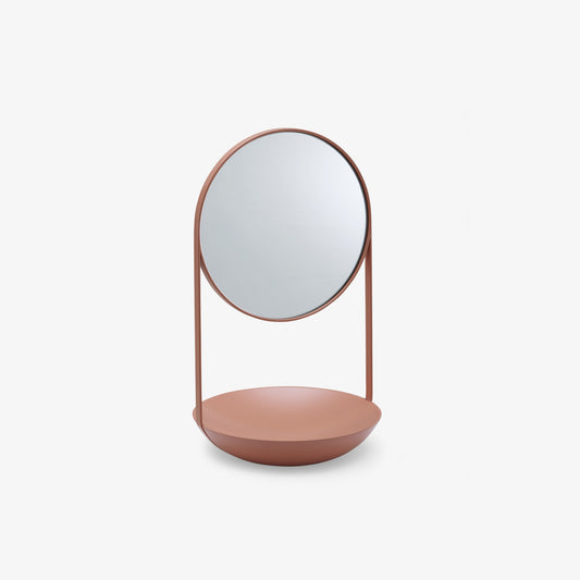 NIMBE - Table-top round metal mirror.
