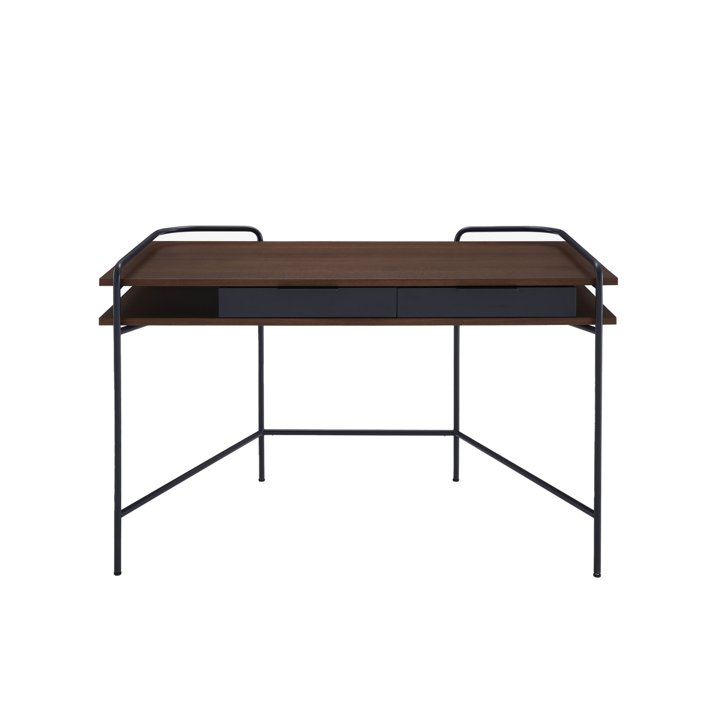 ALANDO - Rectangular walnut writing desk with drawers.