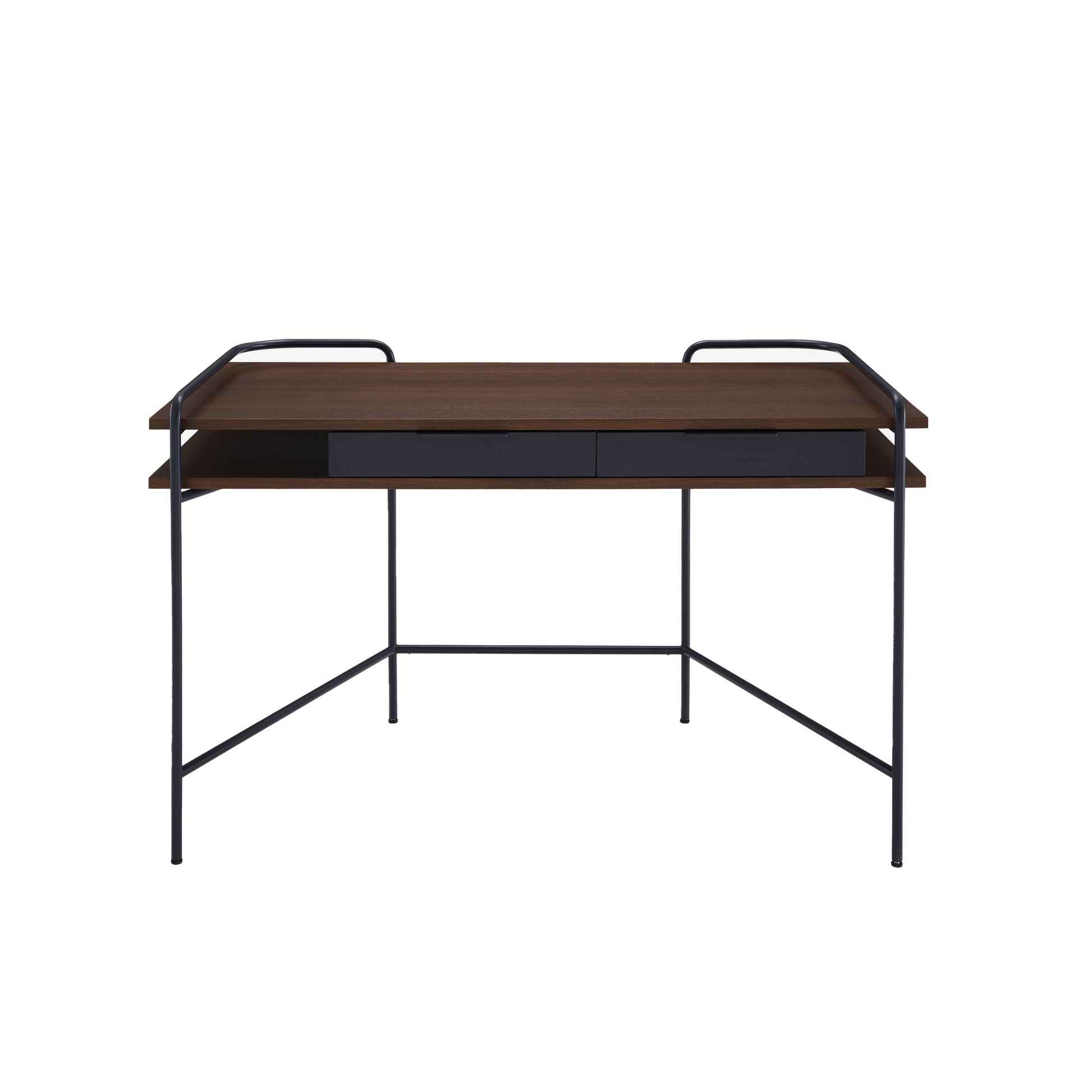 ALANDO - Rectangular walnut writing desk with drawers.