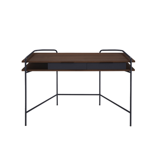 ALANDO - Rectangular walnut writing desk with drawers.