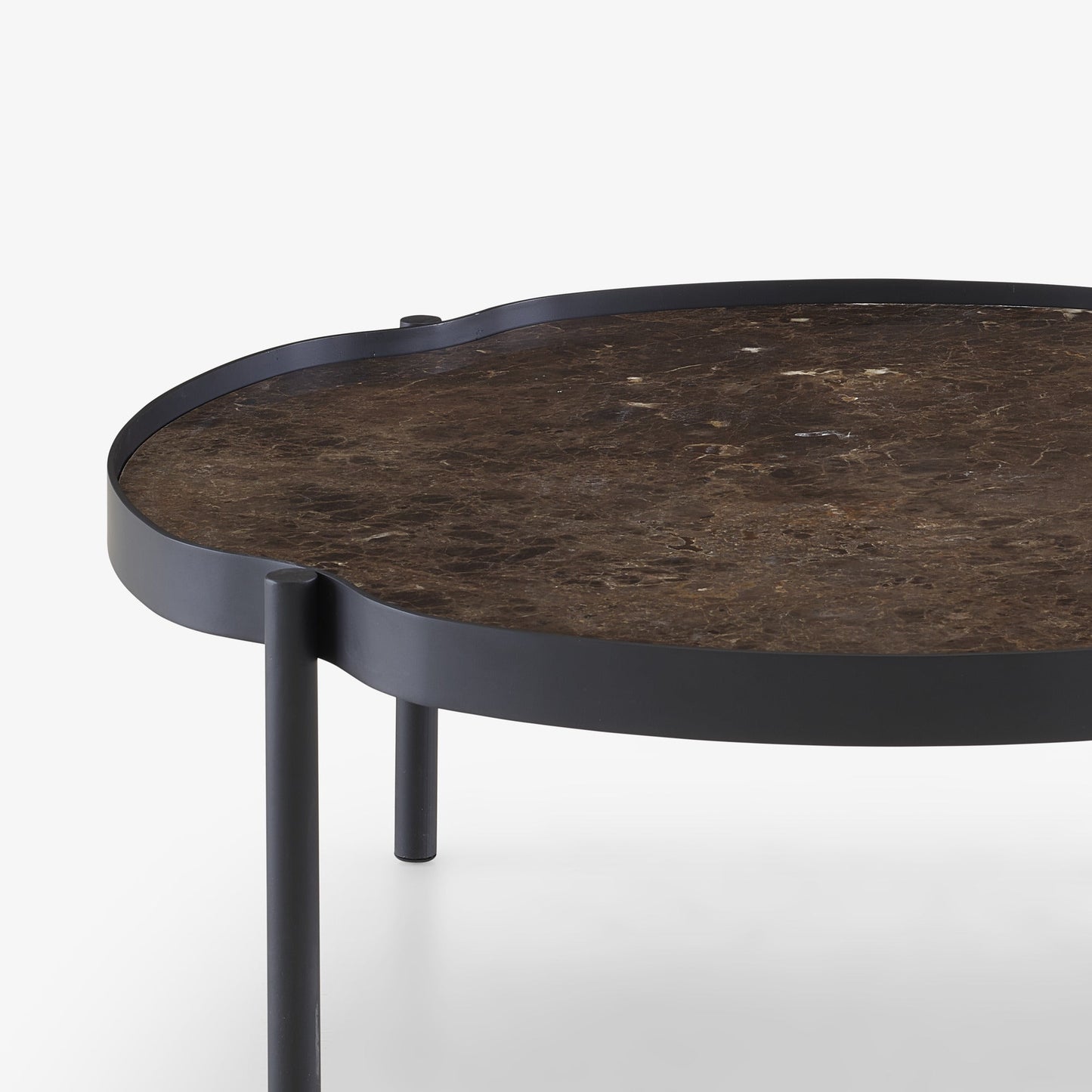 MALLEA - Round metal coffee table with granite top.