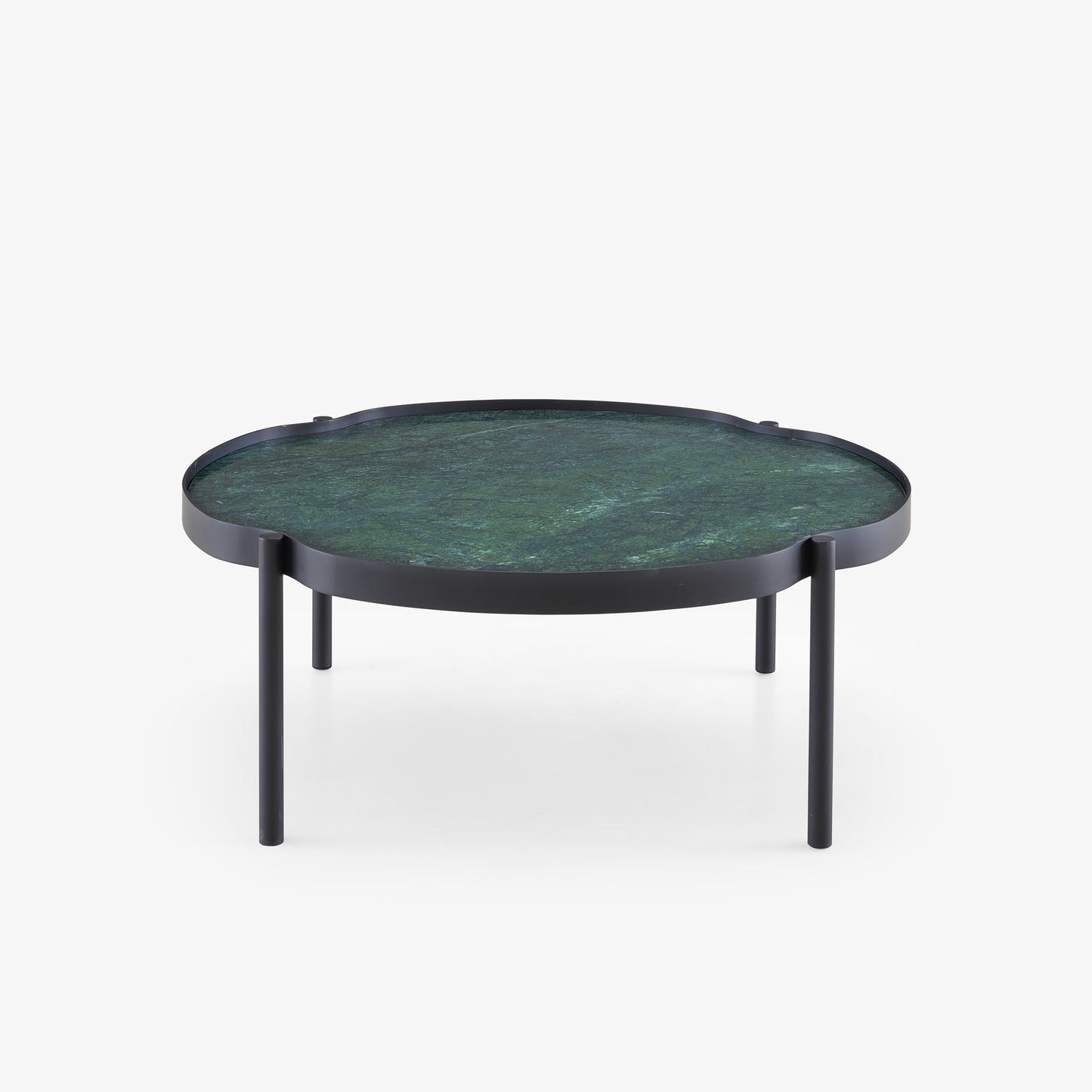 MALLEA - Round metal coffee table with granite top.