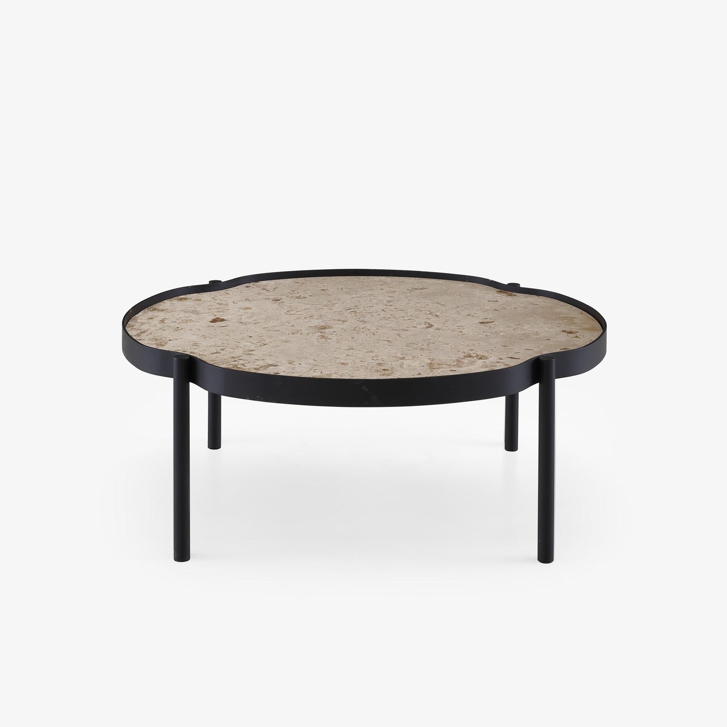 MALLEA - Round metal coffee table with granite top.