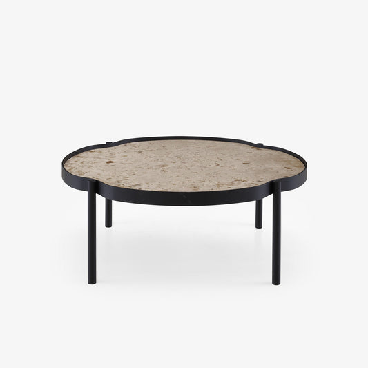 MALLEA - Round metal coffee table with granite top.