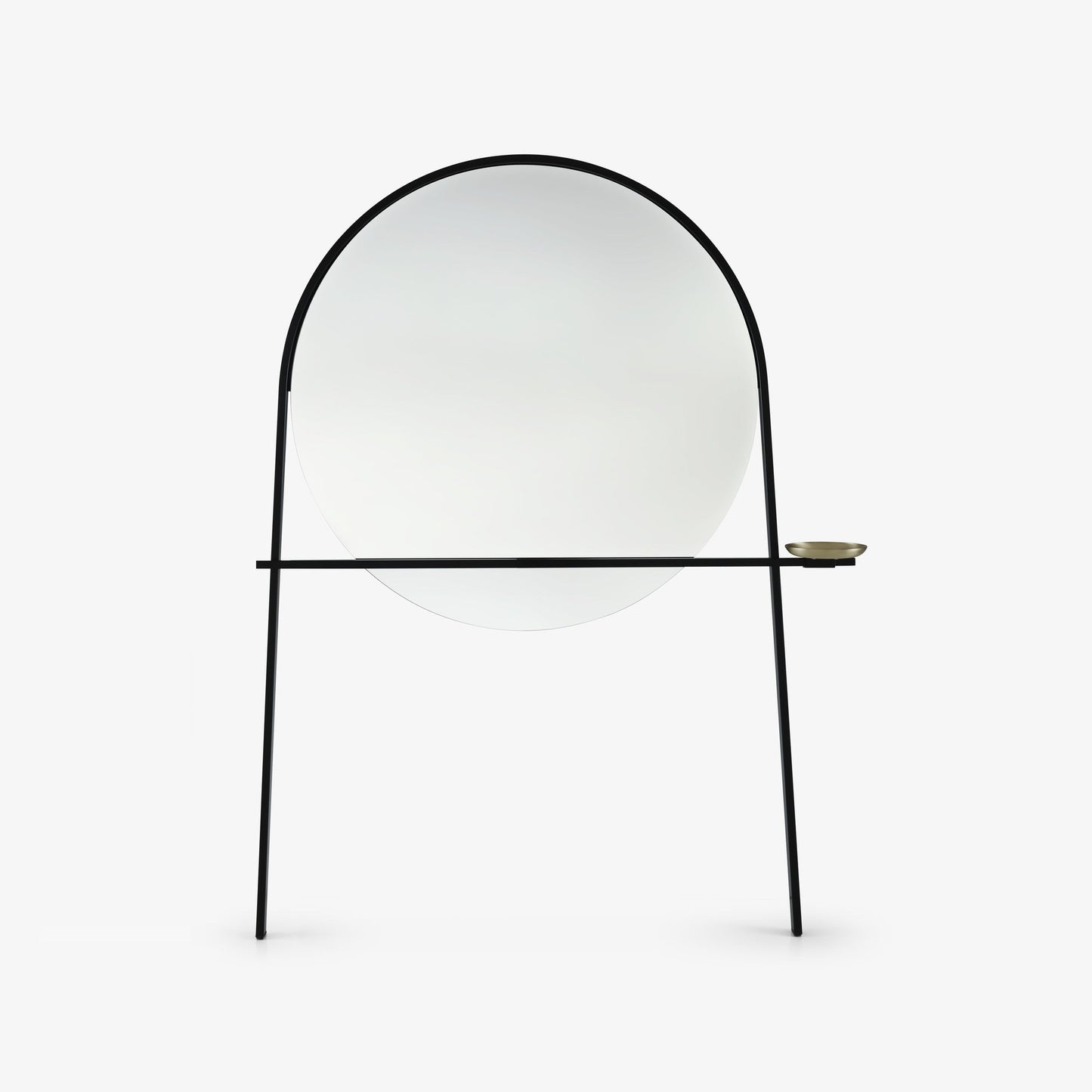 GEOFFREY - Round wall-mounted glass and steel mirror.