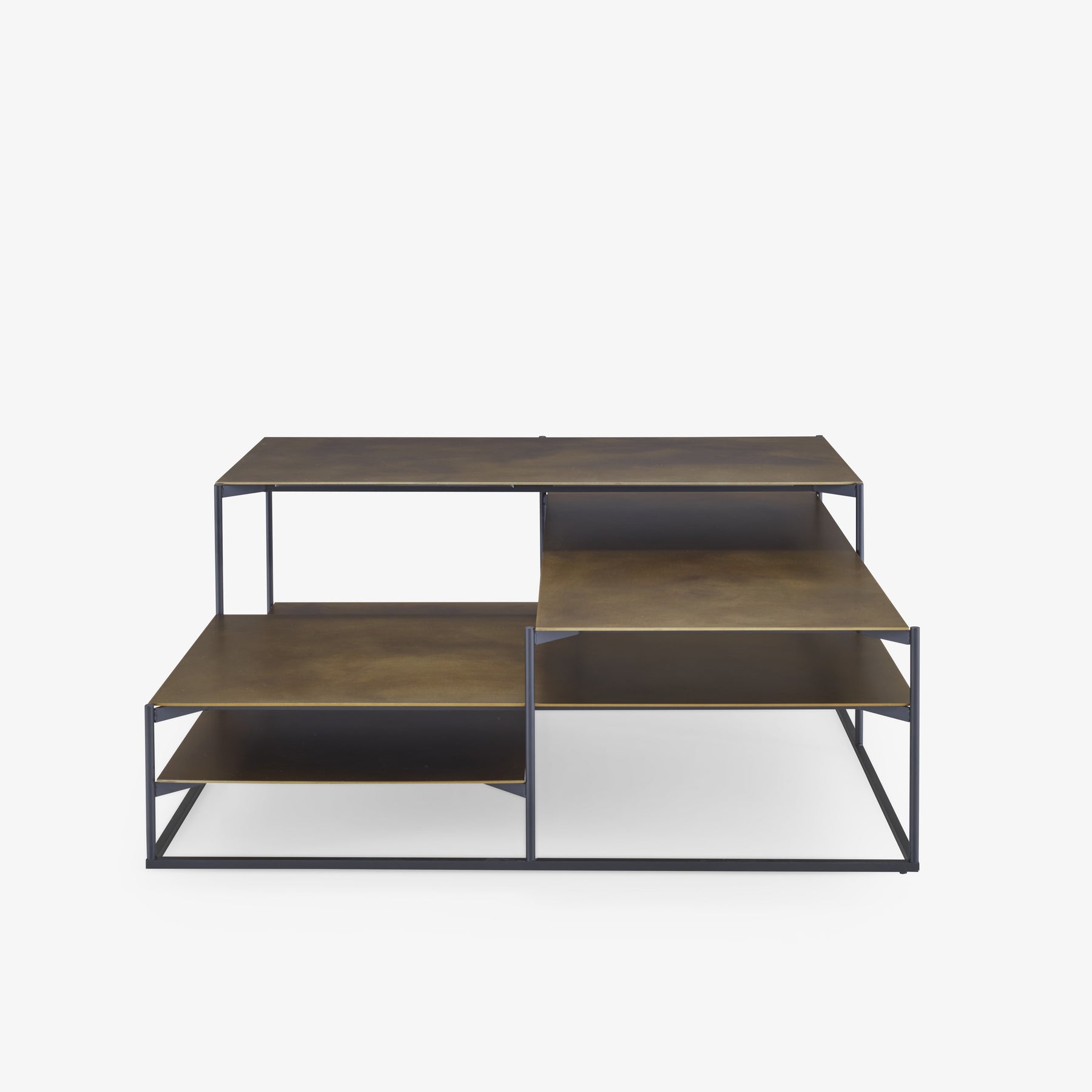 LOWLANDS - Low square steel coffee table.