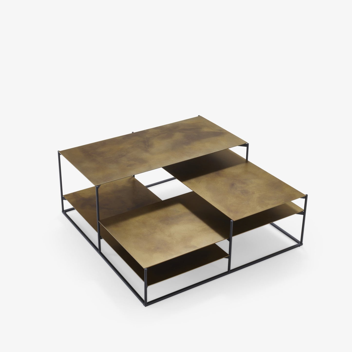 LOWLANDS - Low square steel coffee table.