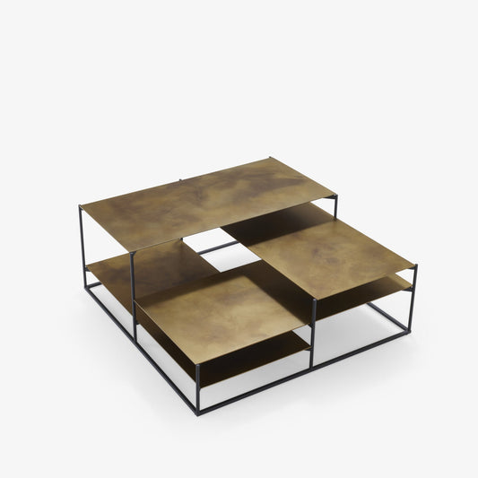 LOWLANDS - Low square steel coffee table.