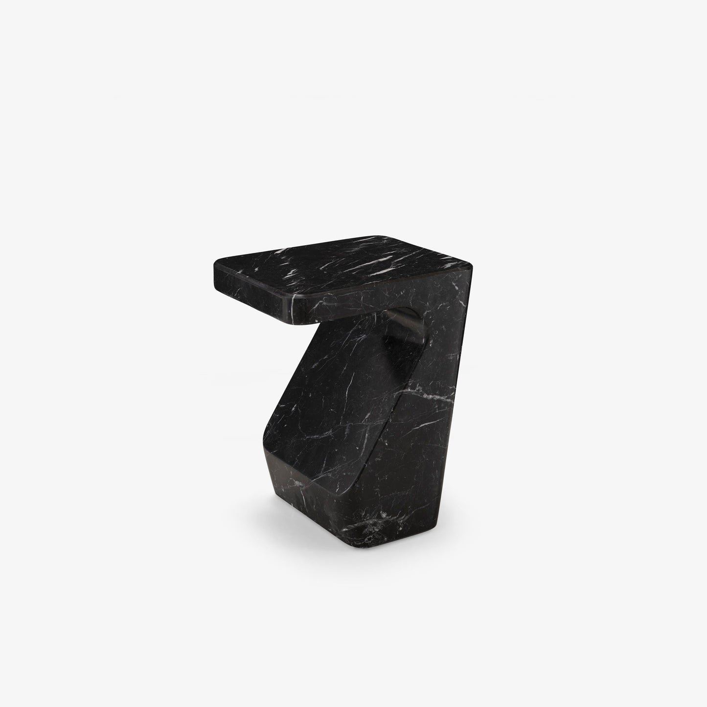 STUMP - Low rectangular Carrara marble coffee table.