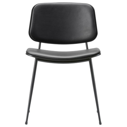 Søborg chair 3062 by Fredericia #black steel base, black oak - black leather #