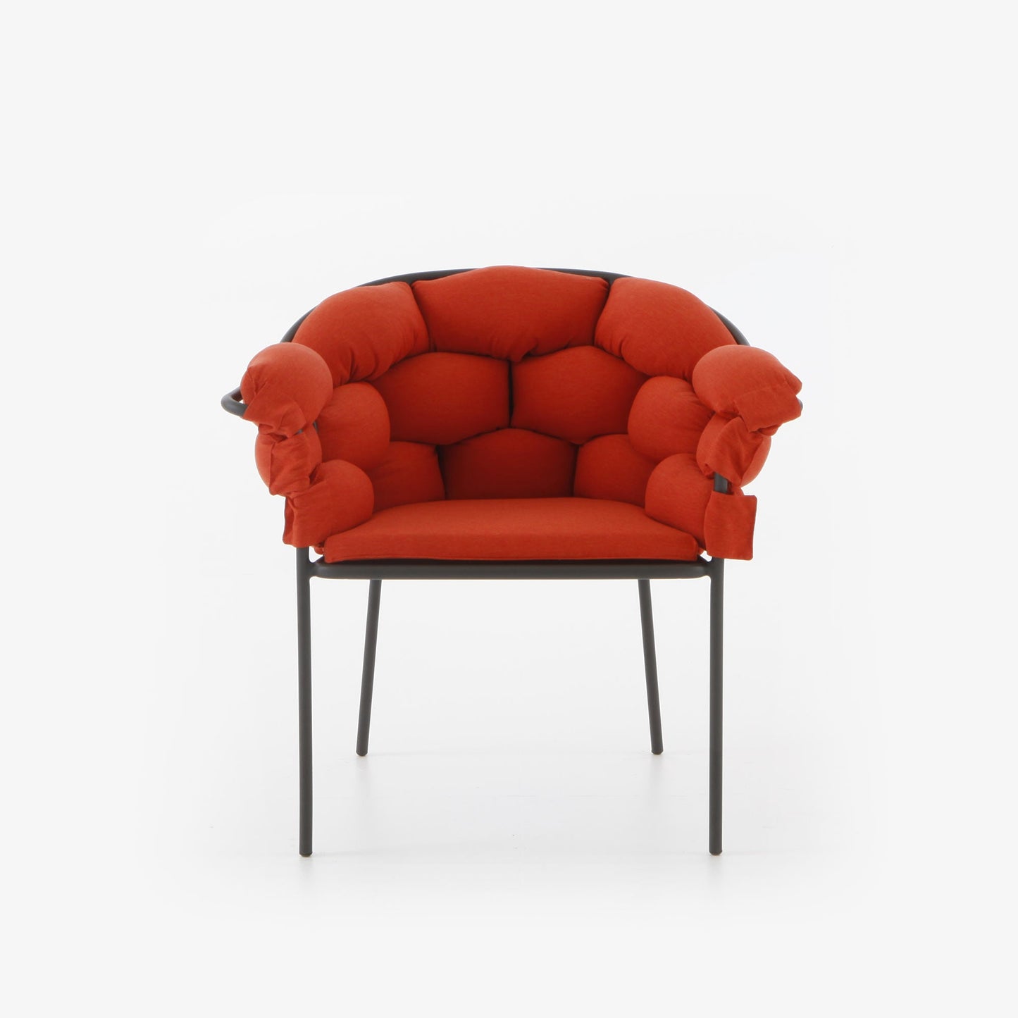 SERPENTINE - Garden fabric easy chair with removable cover with armrests.