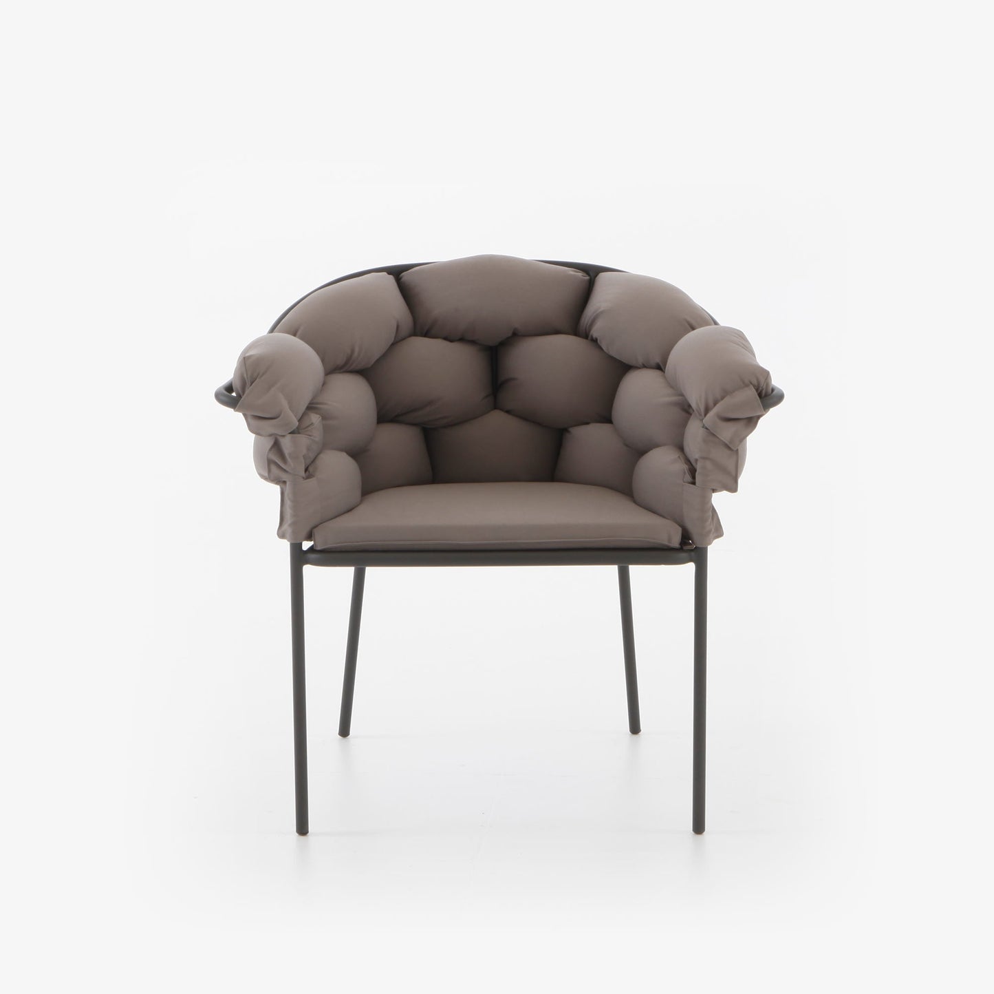 SERPENTINE - Garden fabric easy chair with removable cover with armrests.