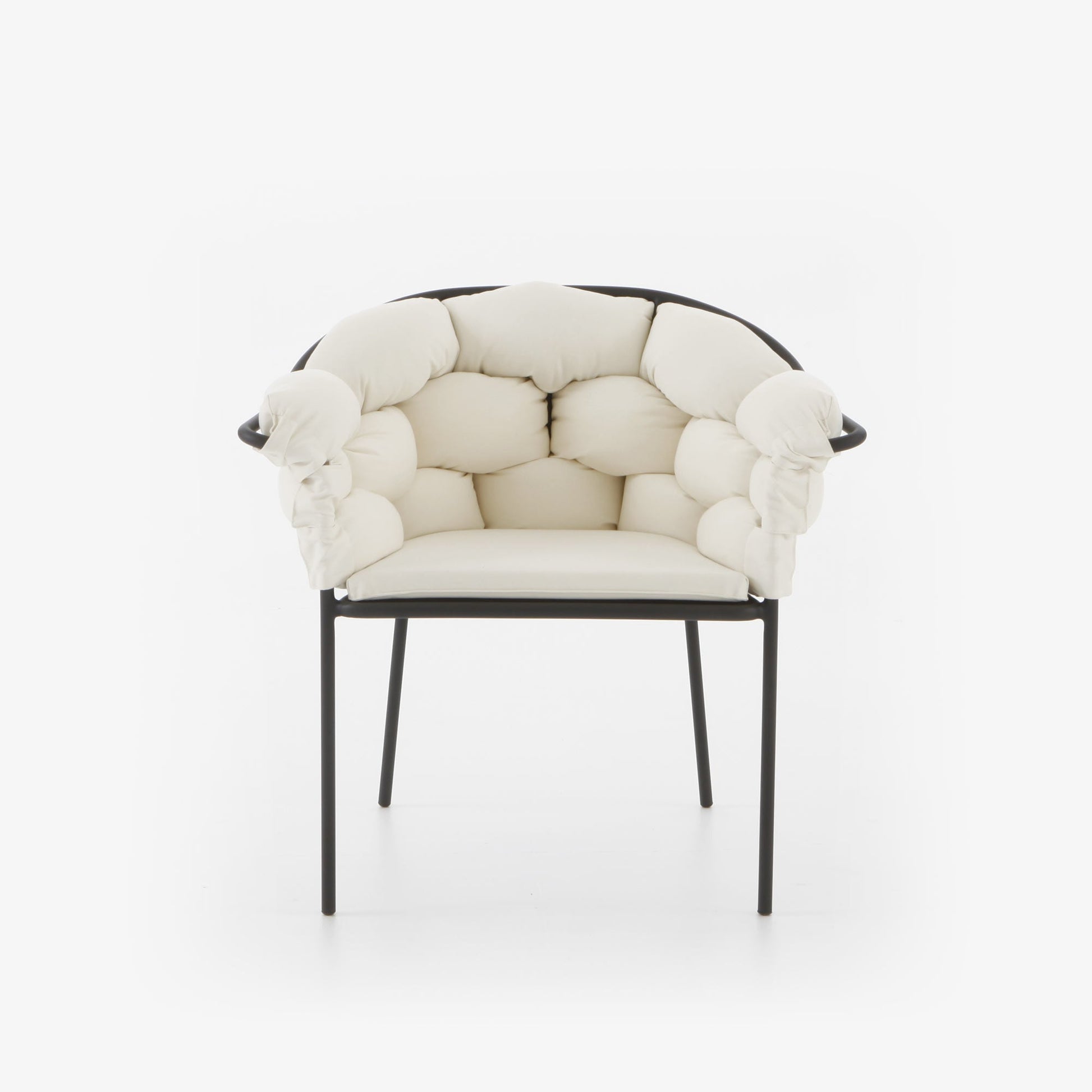 SERPENTINE - Garden fabric easy chair with removable cover with armrests.