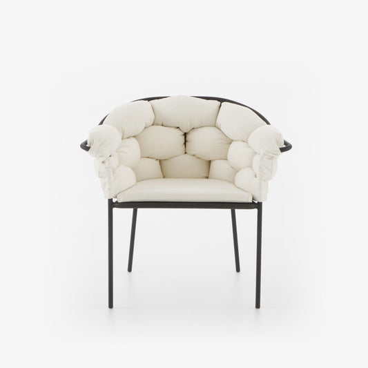 SERPENTINE - Garden fabric easy chair with removable cover with armrests.