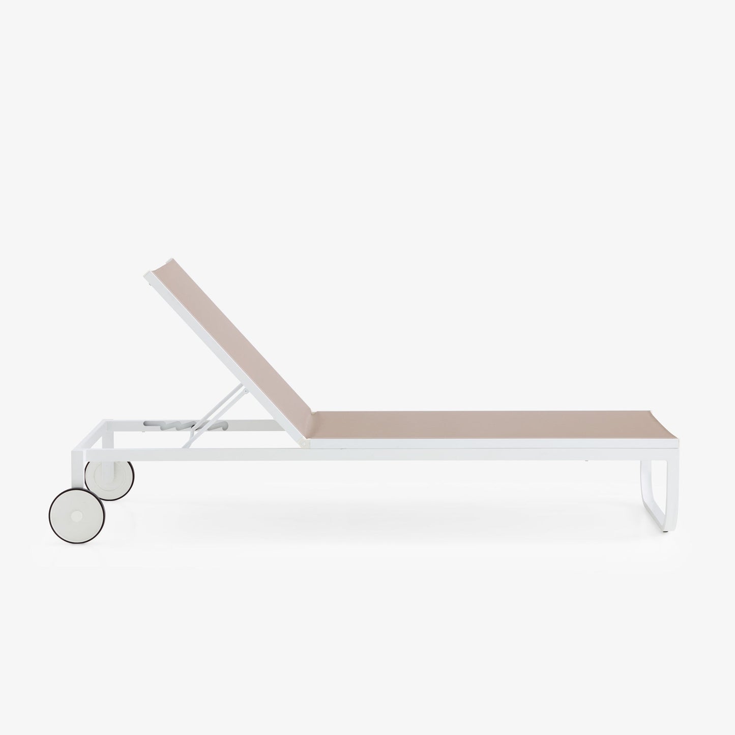 LETTINO - Stackable Recliner canvas sun lounger with castors.