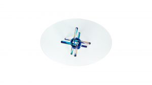 ARLEQUIN - Round glass dining table