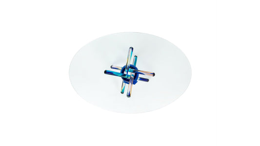 ARLEQUIN - Round glass dining table