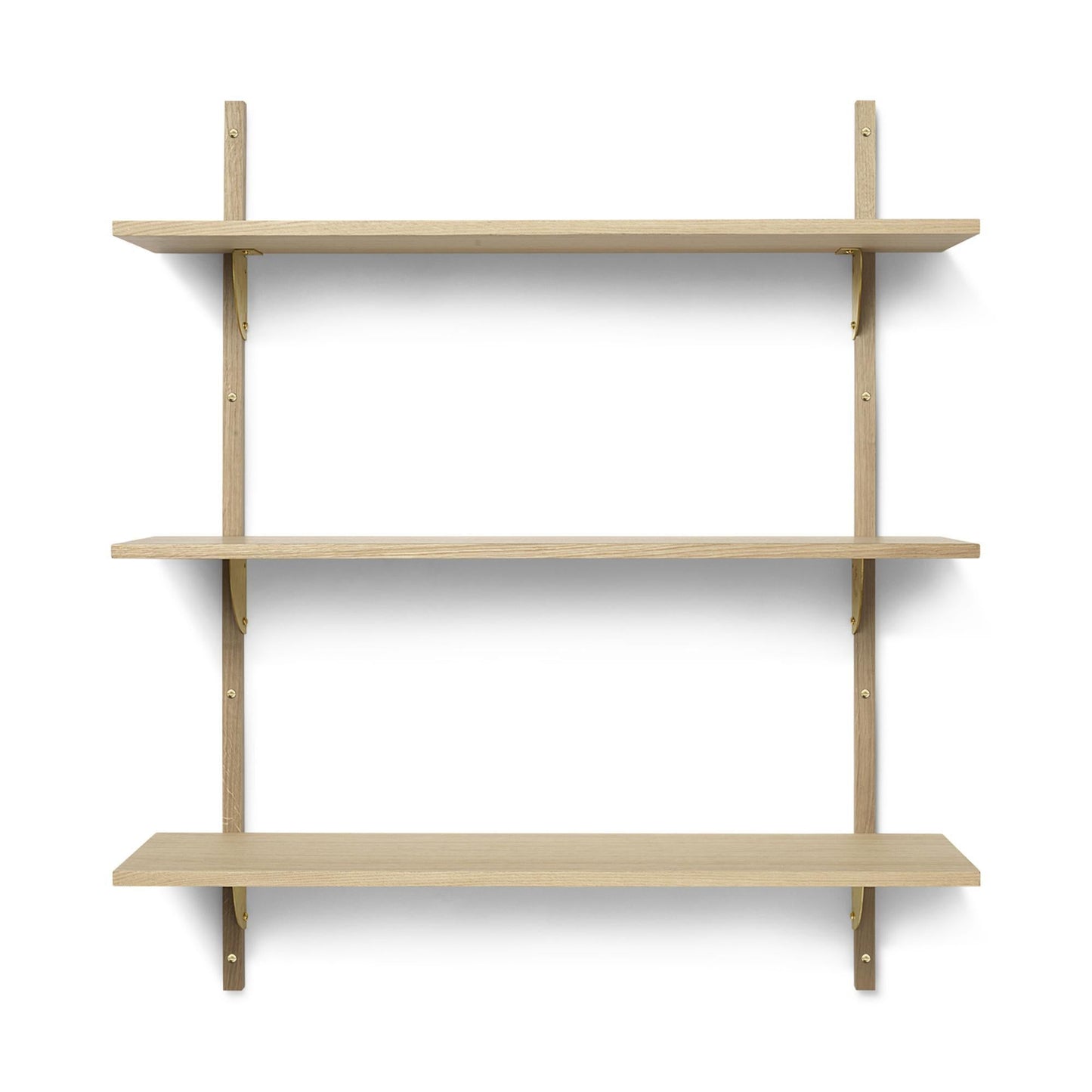 Ferm Living Sector Shelf Triple Wide Oak/ Brass