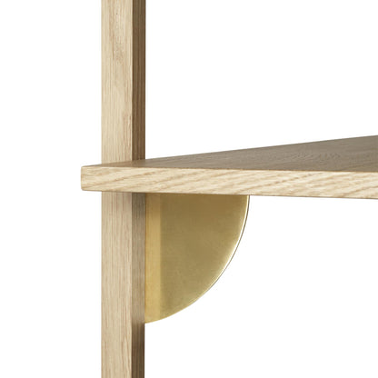 Ferm Living Sector Shelf Triple Wide Oak/ Brass