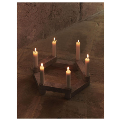 Ferm Living x Utzon Can Lis Newel Modular Candlestick Set Travertine