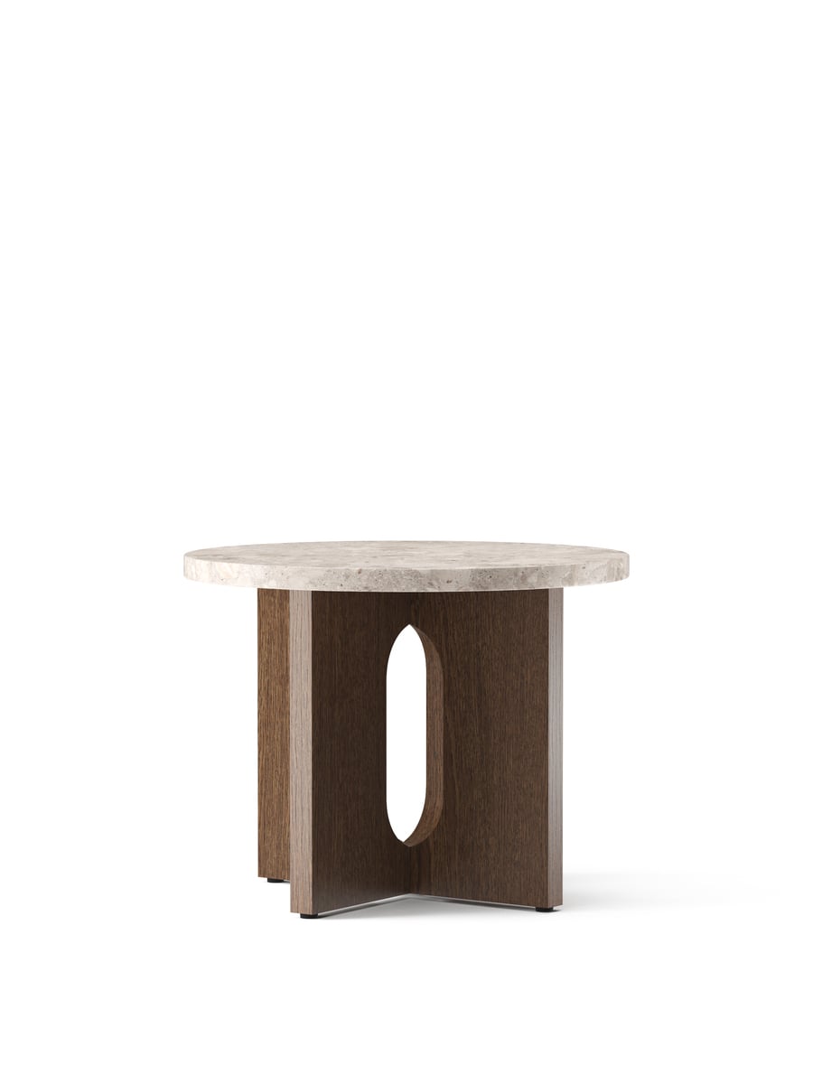 Androgyne side table, 50 cm, dark stained oak - Kunis Breccia