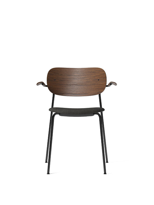 Co Dining Chair, Upholstered Seat With Armrest, Black Frame by Audo Copenhagen