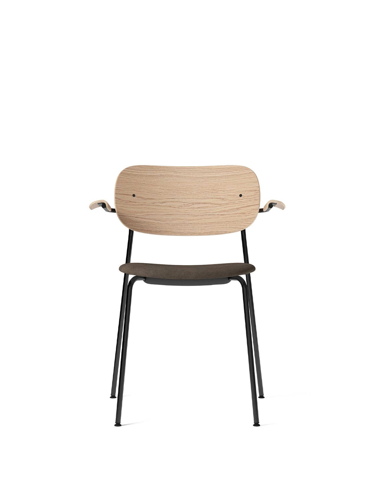 Co Dining Chair, Upholstered Seat With Armrest, Black Frame by Audo Copenhagen