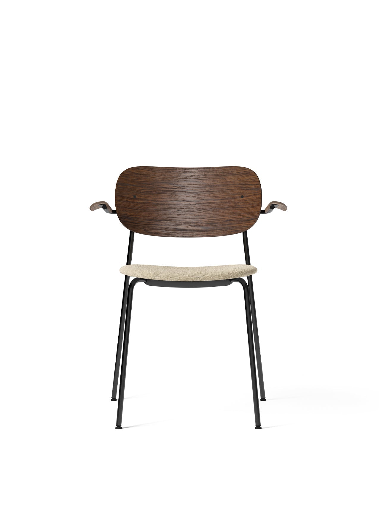Co Dining Chair, Upholstered Seat With Armrest, Black Frame by Audo Copenhagen