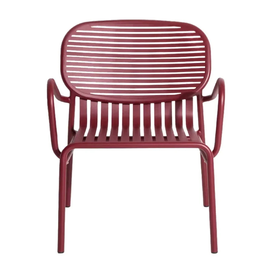 WEEK-END - Garden powder coated aluminium easy chair with armrests.