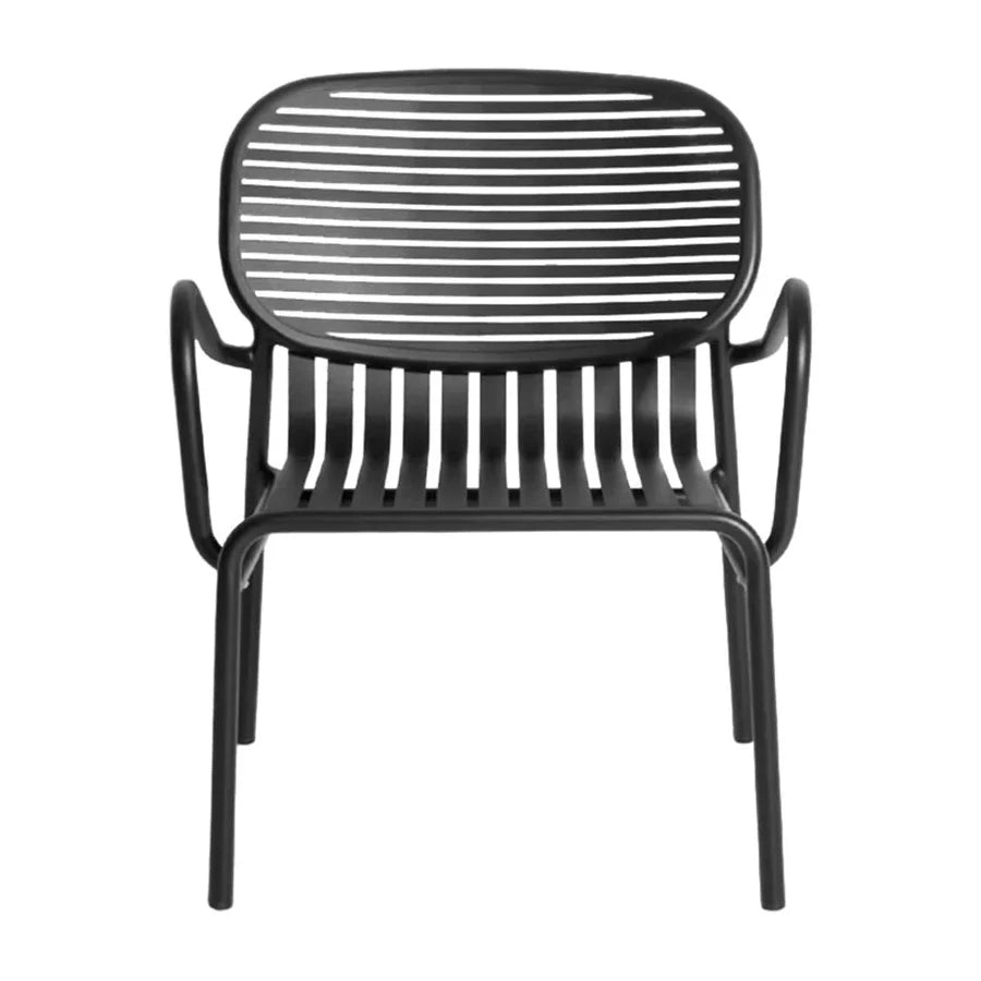 WEEK-END - Garden powder coated aluminium easy chair with armrests.