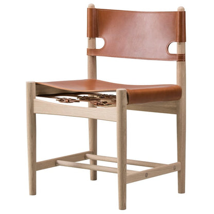 The Spanish Dining Chair by Fredericia #cognac leather - soaped oak #