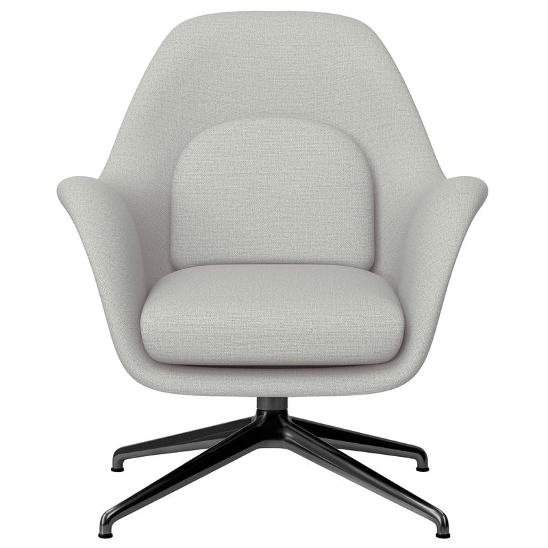 Swoon Lounge Petit armchair by Fredericia #swivel base, Sunniva 2 717 - black #