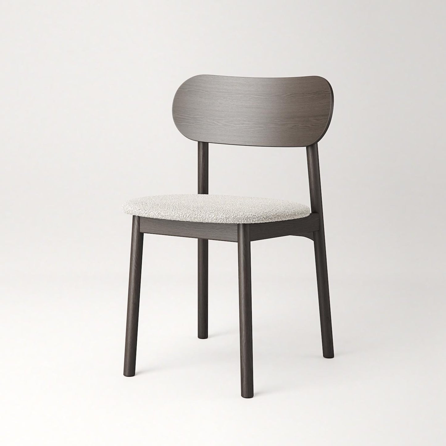 Decotique Elephant Dining Chair Dark Oak/White Bouclé