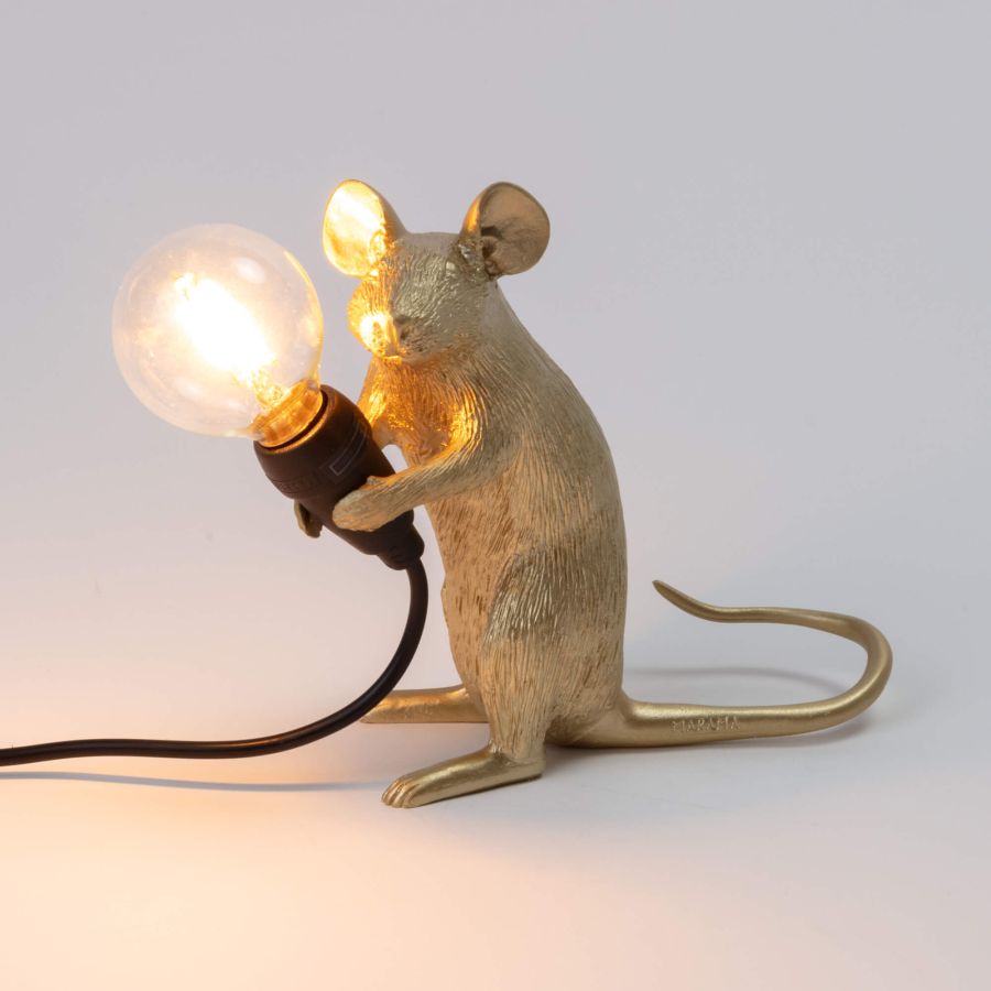 Resin Indoor Table Lamp Mouse Lamp Mac by Seletti #Gold