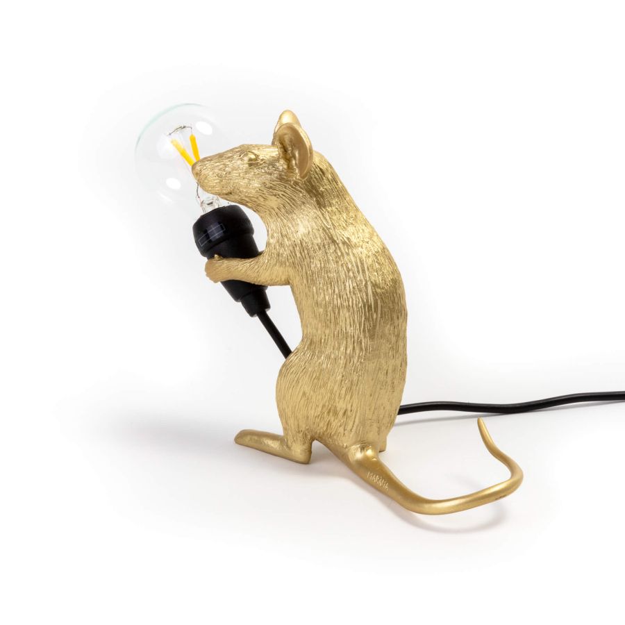 Resin Indoor Table Lamp Mouse Lamp Mac by Seletti #Gold