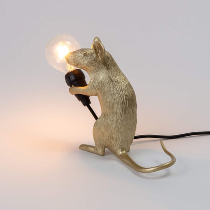 Resin Indoor Table Lamp Mouse Lamp Mac by Seletti #Gold