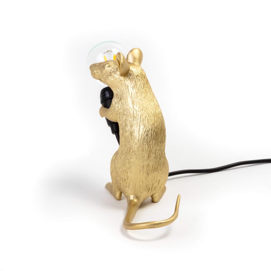 Resin Indoor Table Lamp Mouse Lamp Mac by Seletti #Gold