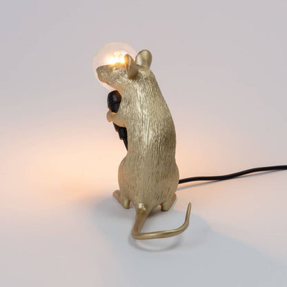 Resin Indoor Table Lamp Mouse Lamp Mac by Seletti #Gold