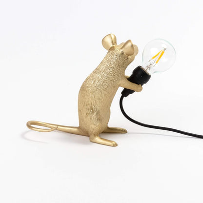 Resin Indoor Table Lamp Mouse Lamp Mac by Seletti #Gold