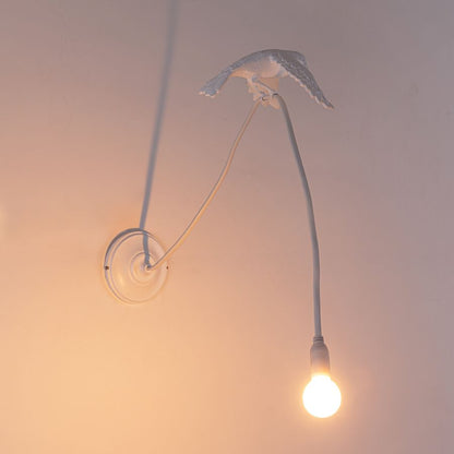 Resin Wall Lamp Sparrow Lamp Taking off by Seletti #White