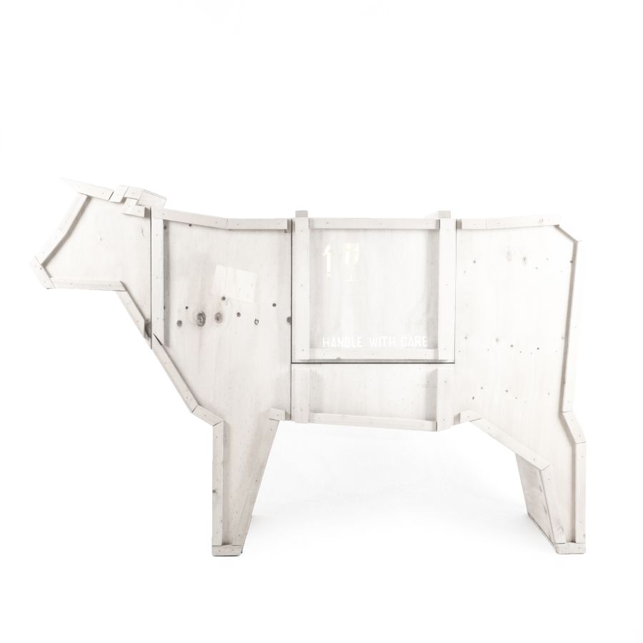 Sending Cow - Wooden highboard with doors