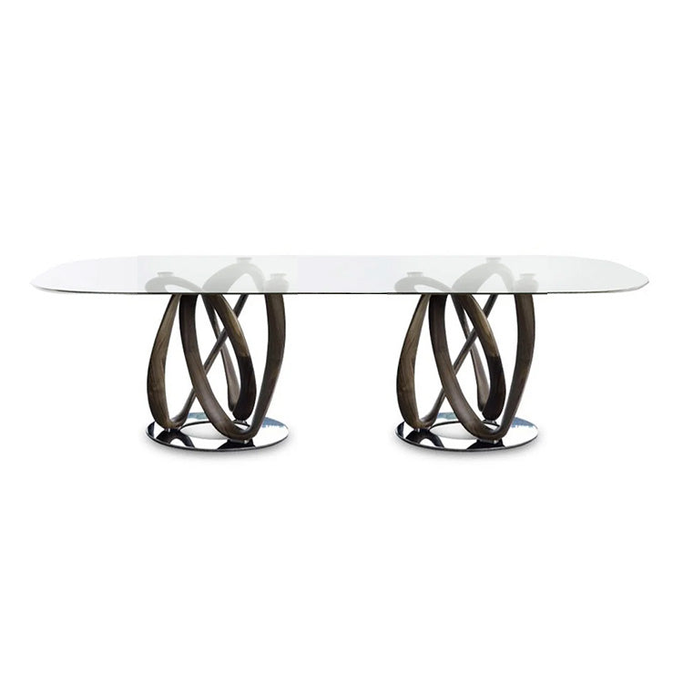 INFINITY - Elliptical Table with 2 Base (Glass)
