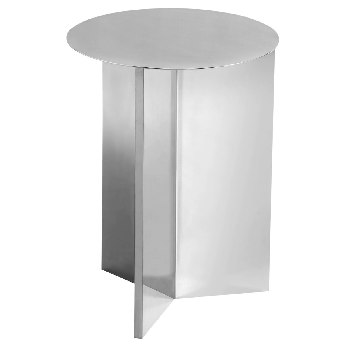Slit table, 35 cm, high, polished steel