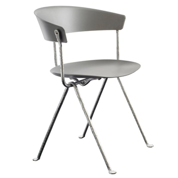 Officina chair by Magis #galvanized, grey metallised #