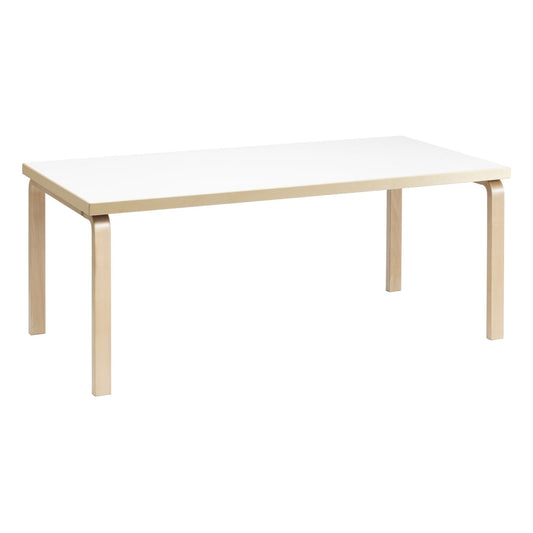 Aalto table 83, birch - white laminate